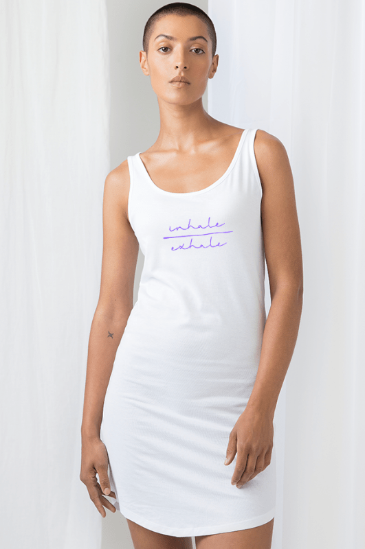 Sacred Threads yoga wear ethically sourced and produced super soft organic cotton vest dress