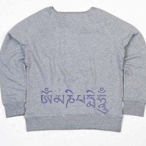 grey sacred threads sweater yoga wear ethical sourced and produced