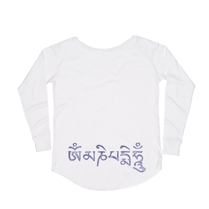 Sacred Threads yoga wear ethically sourced and produced super soft organic cotton womens shaped hem long sleeved tshirt